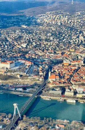 Bratislava vyhliadkový let Bratislavský hrad centrum