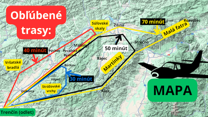 let z Trenčína mapka